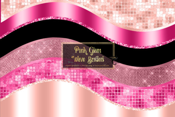 Download Pink Glam Wave Borders - Premium Resources