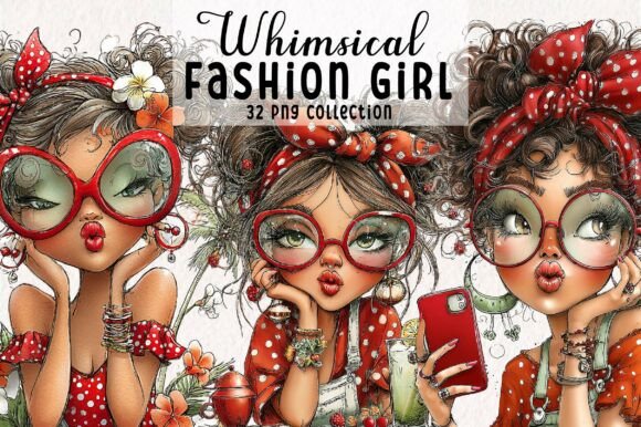 Download Whimsical Summer Fashion Girl Clipart - Clipart Collection