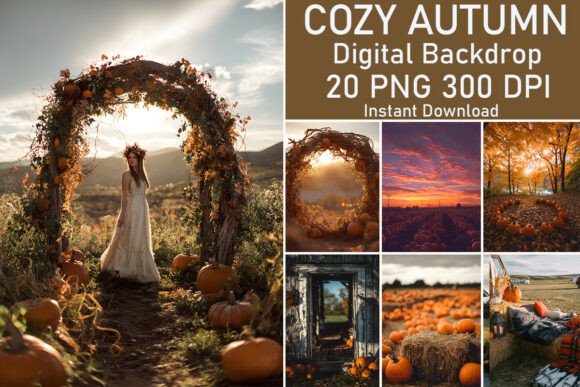 Download Cozy Autumn Rustic Digital Backdrops - Premium Resources