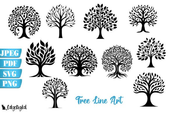 Download Tree Line Art Silhouette - Line art silhouette Collection