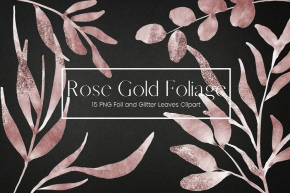 Download Rose Gold Foil Glitter Leaves Clipart - Clipart Collection