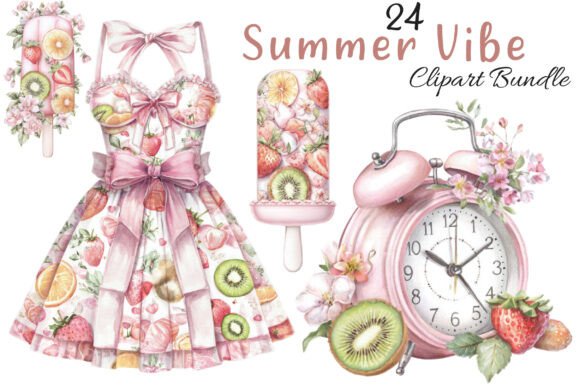 Download Watercolor Summer Vibe Clipart - Clipart Collection