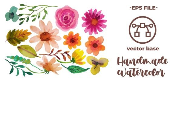 Download Watercolor Flower Elements Clipart - Clipart Collection