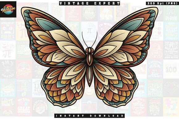 Download Boho Butterfly in Earth Tones Clipart - Clipart Collection