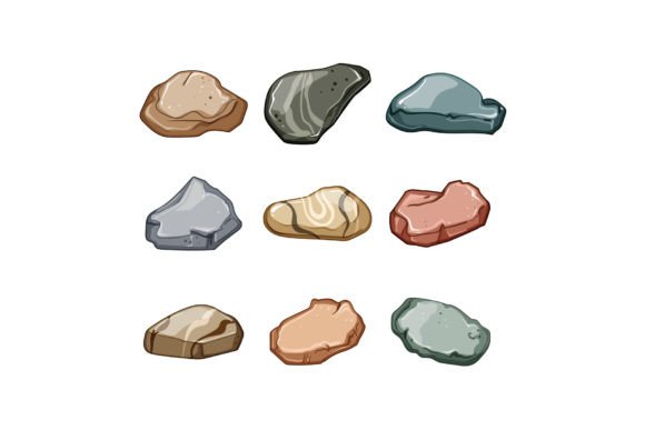 Download Pebble Stone Set Cartoon Vector Illustra - Vector Collection