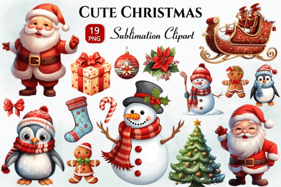 Download Cute Christmas Clipart Bundle PNG - Clipart Collection