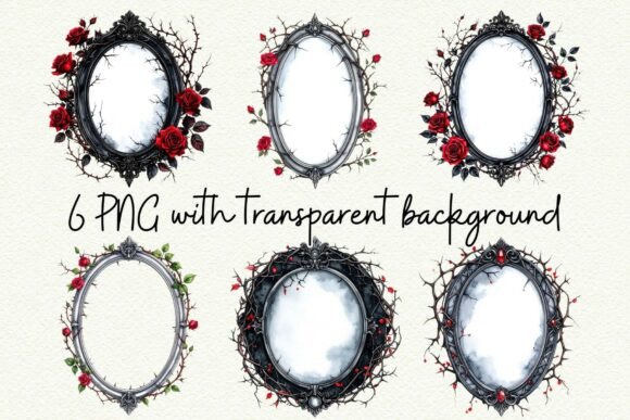 Download Oval Mirror Frame Dark Romance Clipart - Clipart Collection