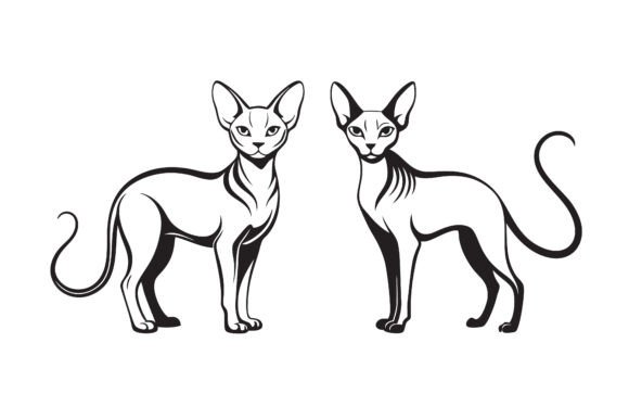 Download Sphynx Cat Line Art Silhouette Bundle. - Line art silhouette Collection