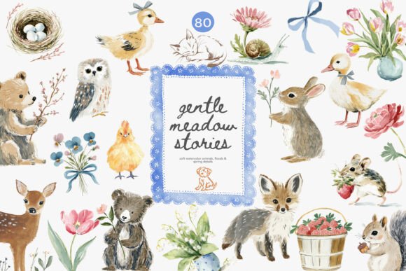 Download Watercolor Spring Nursery Clipart Set - Clipart Collection