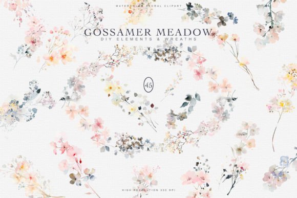 Download Watercolor Wildflowers Digital Clipart - - Clipart Collection