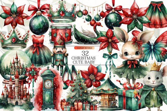 Download Cute Christmas Clipart Bundle - Clipart Collection