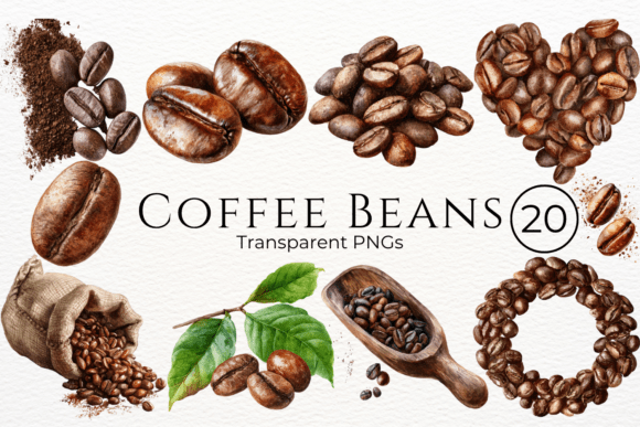 Download Coffee Beans Watercolor Clipart - Clipart Collection