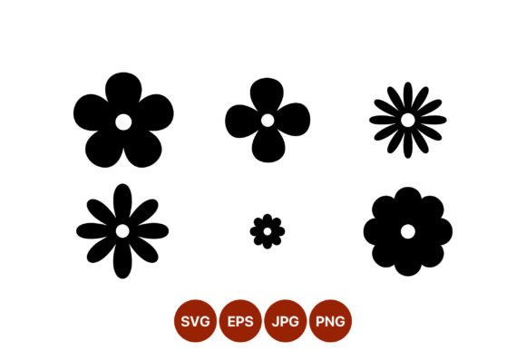 Download Black Flower Shapes Vector Art - Vector Collection