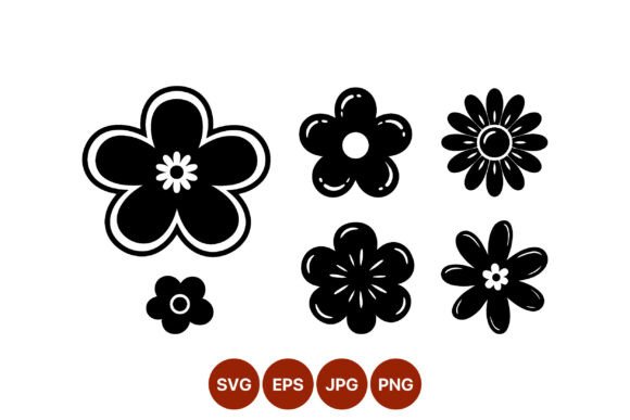 Download Black White Flower Shapes Vector Art - Vector Collection