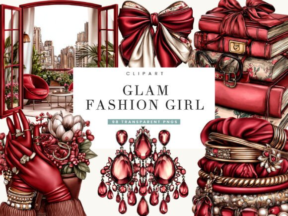 Download Glam Fashion Girl Clipart Bundle - Clipart Collection