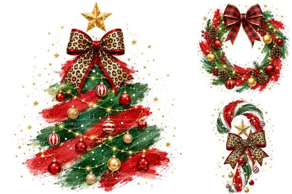 Download Watercolor Brushstroke Christmas Clipart - Clipart Collection
