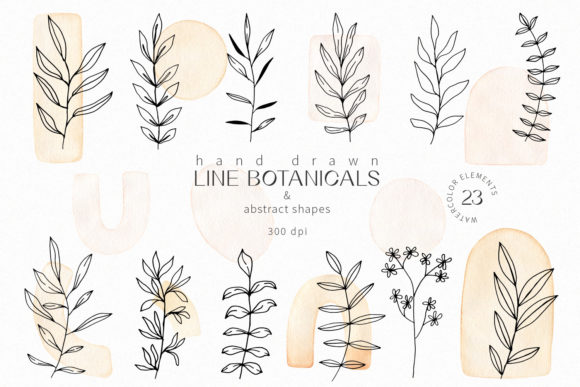 Download Line Botanical Abstract Shape Clipart - Clipart Collection