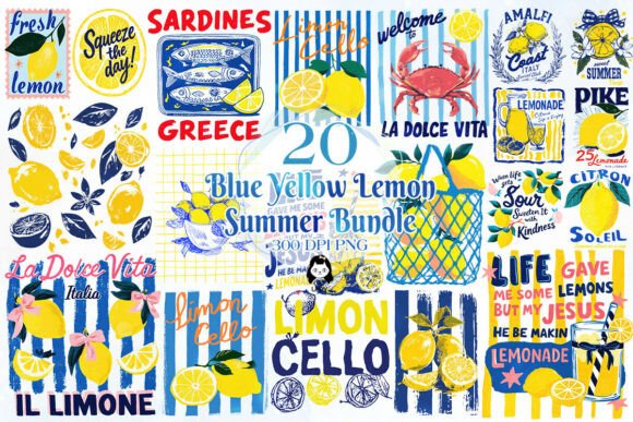 Download Blue Yellow Summer Lemon Clipart - Clipart Collection