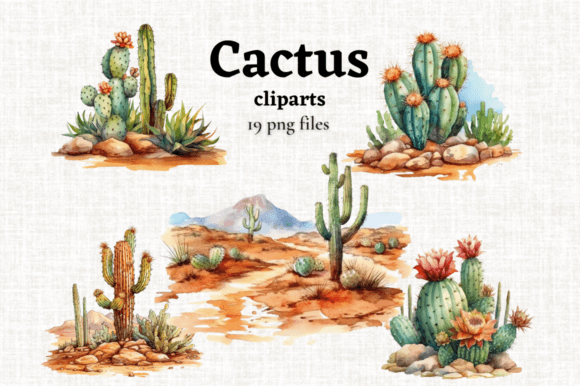 Download Watercolor Desert Cactus Clipart 19 PNGs - Clipart Collection