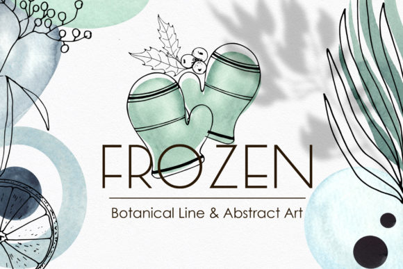 Download Winter Botanical Line Abstract Art Set - Botanical Collection