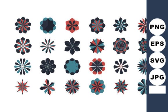 Download Abstract Geometric Flower Shapes Vector - Vector Collection