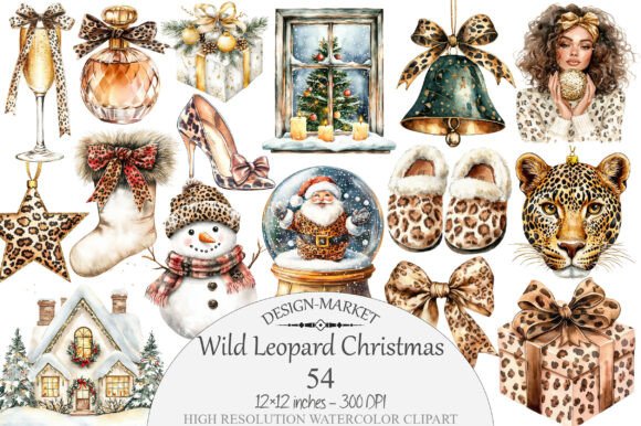 Download Wild Leopard Christmas Clipart - Clipart Collection
