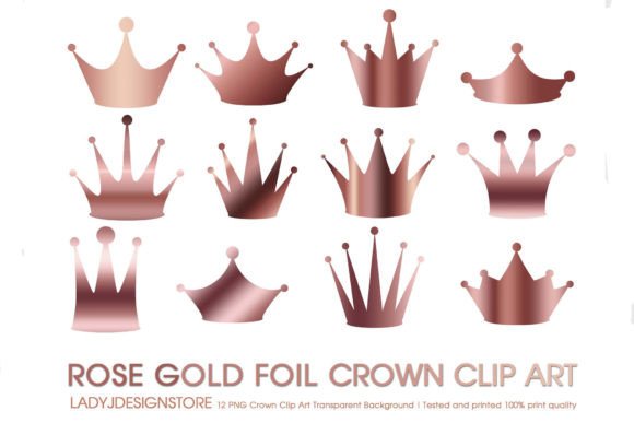 Download Rose Gold Foil Crown ClipArt - Clipart Collection