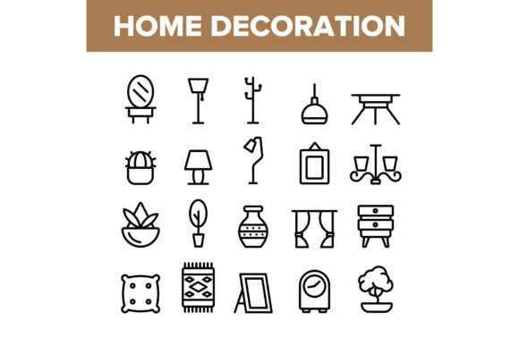 Download Collection Home Decoration Items Vector - Vector Collection