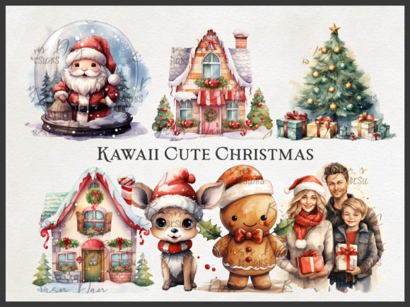 Download Kawaii Cute Christmas Clipart Bundle - Clipart Collection