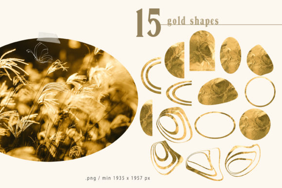 Download Gold Foil Abstract Shapes Clipart - Clipart Collection