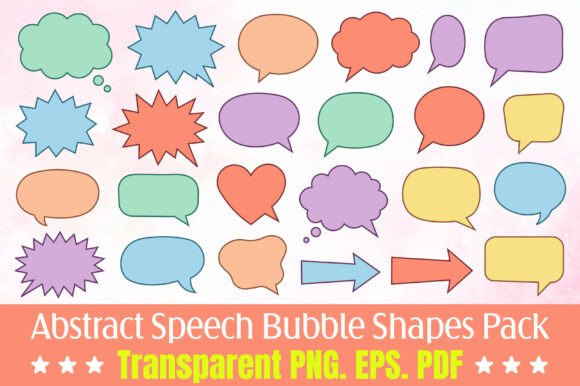 Download Abstract Speech Bubble Shapes Pack - Premium Bundle