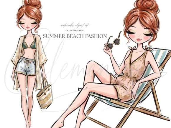 Download Beach Fashion Girl Clipart PNG - Clipart Collection