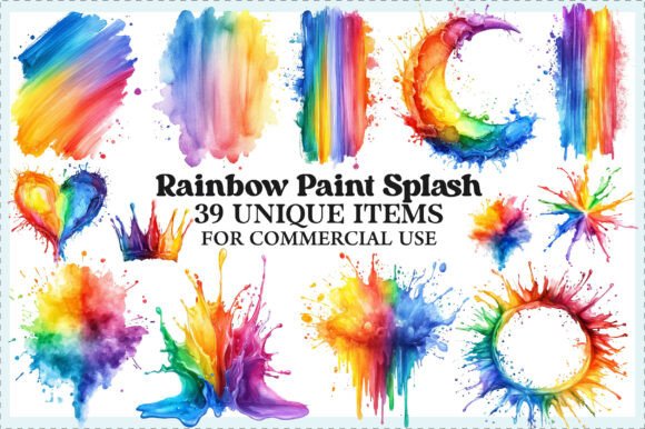 Download Watercolor Rainbow Paint Splash Clipart - Clipart Collection