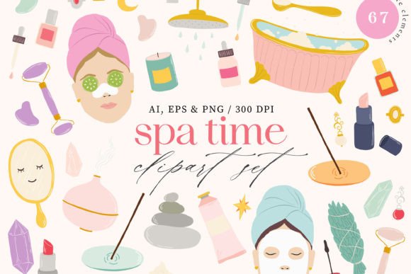 Download Spa Time Digital Clipart Set - Clipart Collection